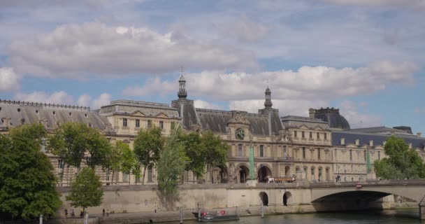 Tourist Center Paris Seine River French City Summer Capital France — Stock Video