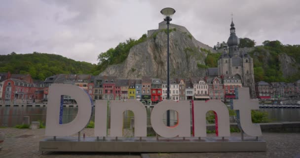 Dinant Bélgica Panorama Cidade Dinant Bélgica — Vídeo de Stock