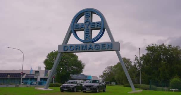 Dormagen Almanya Eylül 2023 Chempark Dormagen Logo Bayer Ineos Airliquide — Stok video