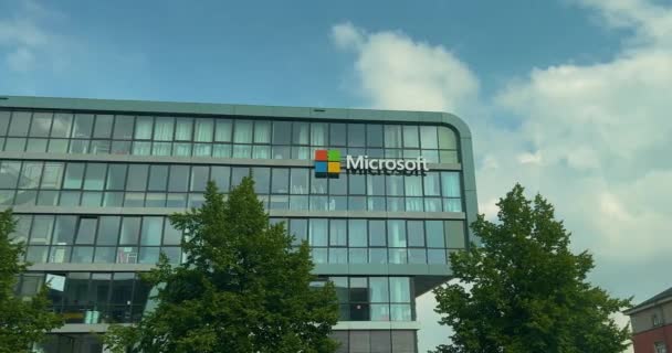 Кёльн Германия Сентября 2023 Года Главный Офис Microsoft Германии Центре — стоковое видео