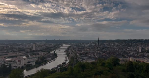 Rouen Traditionell Medeltida Stad Frankrike Medeltida Hus Och Deras Fasad — Stockvideo