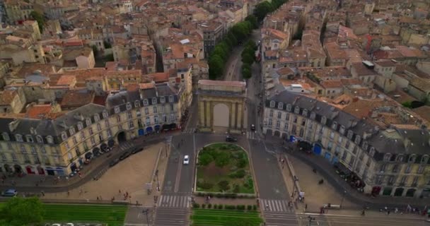 Létrehozása Felvétel Város Panoráma Bordeaux Naplementekor Világ Fővárosa Bor Franciaország — Stock videók
