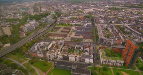Estableciendo Shot Dusseldorf Alemania Una Las Ciudades Más Modernas Bellas — Vídeos de Stock