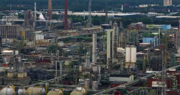 Gründung Eines Chemieparks Für Schwerindustrie Dormagener Produktion Und Herstellung Verschiedener — Stockvideo