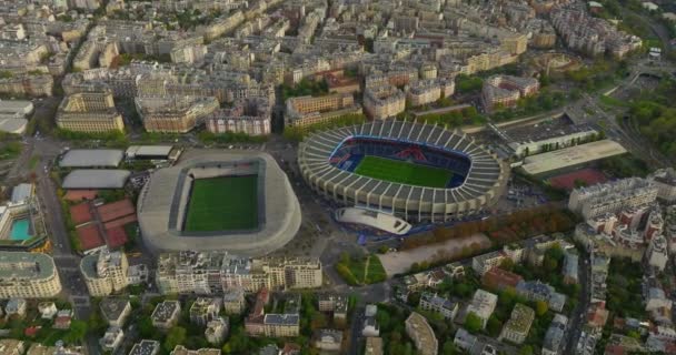 Widok Lotu Ptaka Stadion Parc Des Princes Dla Drużyny Piłkarskiej — Wideo stockowe