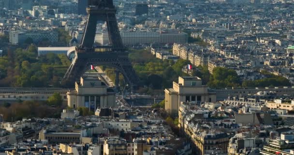 Establishing Shot Streets Paris Drone Shot French Streets Full Cars — Stock Video