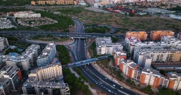Встановлення Стрілянини Валенсія Іспанія Дрон Літає Над Містом Вид Дрон — стокове відео