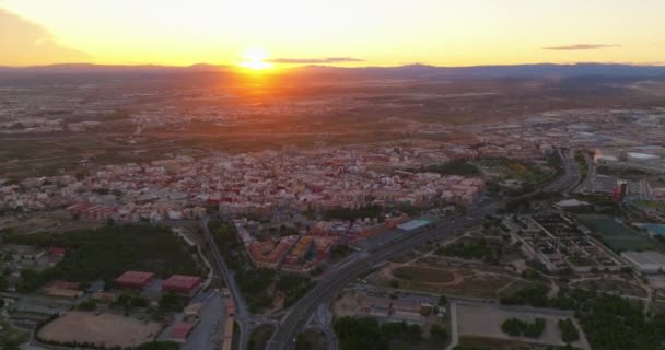 Stabilimento Sparato Valencia Spagna Drone Che Sorvola Città Drone Vista — Video Stock