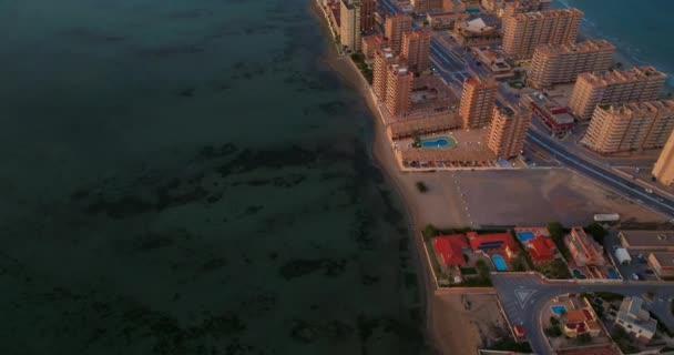 Luftaufnahme Futuristischer Städtischer Hochhäuser Und Wolkenkratzer Moderne Wolkenkratzer Der Innenstadt — Stockvideo