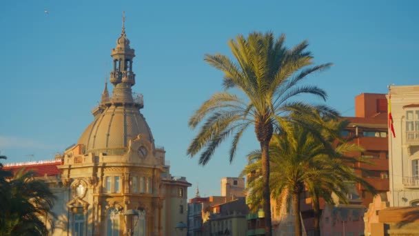 Paisaje Urbano Arquitectura Edificios Monumentos Cartagena España — Vídeos de Stock
