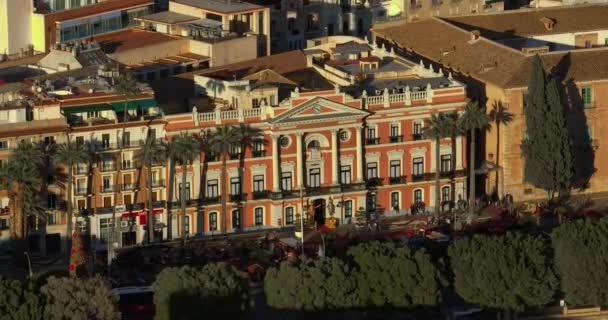 Αεροφωτογραφία Του Κέντρου Της Ευρωπαϊκής Πόλης Murcia Ισπανία Εντοπίζω Εναέρια — Αρχείο Βίντεο