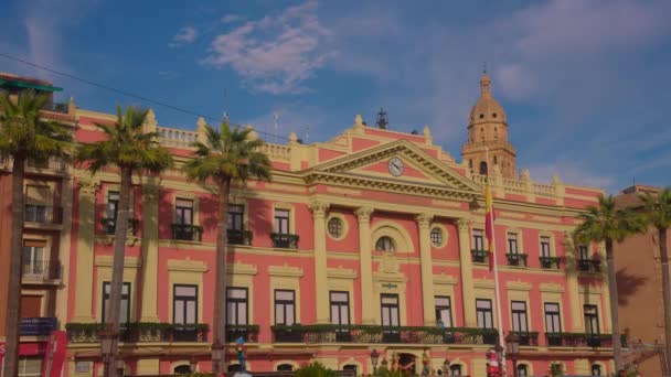 Establishing Shot Centre European Center City Murcia Spain Spanish Tourist — Stock Video