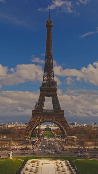 Images Verticales Pour Histoire Bobine Tour Eiffel Célèbre Tour Eiffel — Video