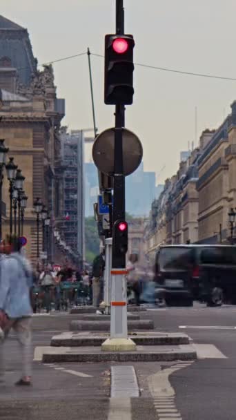 Rue Rivoli Jedním Nejdelších Nejznámějších Paříži Přirozené Rozšíření Champs Elysees — Stock video