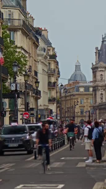 Rue Rivoli Jedním Nejdelších Nejznámějších Paříži Přirozené Rozšíření Champs Elysees — Stock video