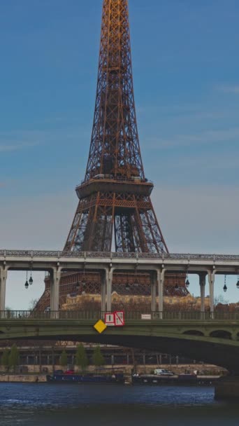 Paris France Time Lapse Horizon Vertical Ville Timelapse Avec Rue — Video