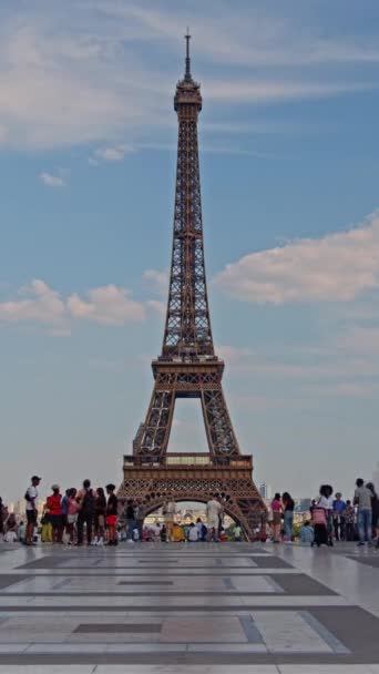 Vertical Footage Story Reel Eiffel Tower Famous Paris Eiffel Tower — Stock Video