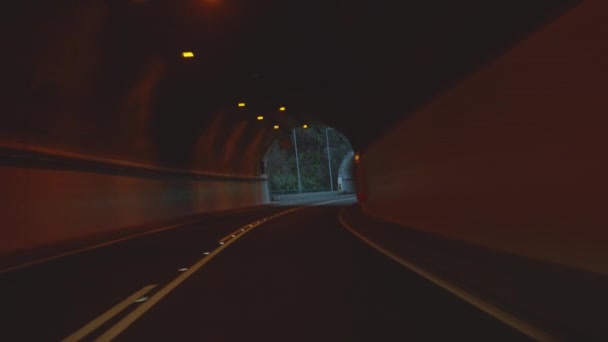 Szybkie Połączenie Samochodowe Tunelu Maderze Portugalia — Wideo stockowe