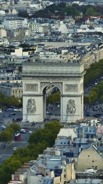 Paris France Time Lapse Vertical City Skyline Timelapse Street Architecture — Stock Video