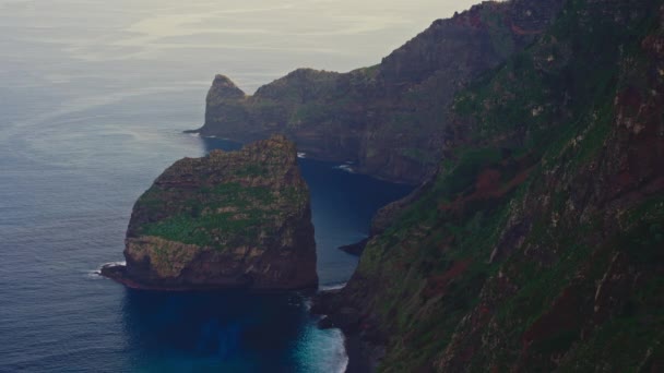 Arco Ilheus Rib Costa Ribeira Janela Atardecer Madeira Portugal — Vídeos de Stock