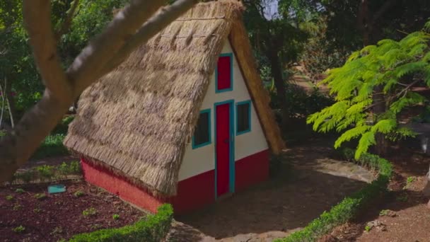 Außergewöhnliche Traditionelle Förmige Häuser Santana Portugal Madeira — Stockvideo