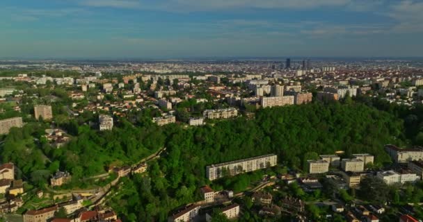 Lyon Centro Histórico Ciudad Con Las Calles Aéreas Drones Vídeo — Vídeos de Stock