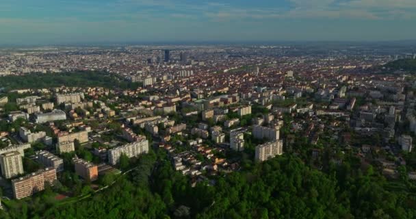 Lyon Történelmi Belvárosában Utcák Légi Drón Videó Felvételek Meleg Nyári — Stock videók