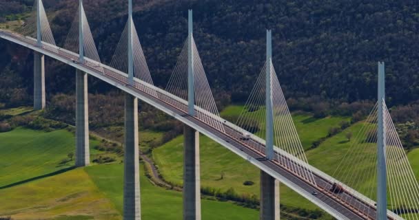 Francia Millau Abril 2024 Viaducto Puente Transporte Más Alto Del — Vídeos de Stock