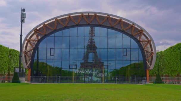 Nowoczesny Stadion Koszykówki Sportowej Paryżu Przygotowany Letnich Igrzysk Olimpijskich Stolicy — Wideo stockowe