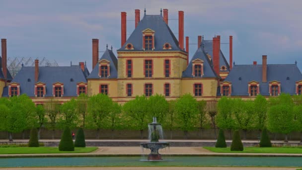 Вид Повітря Замок Фонтенбло Сходи Короля Королівський Шато Фонтенбло Франції — стокове відео
