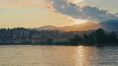 Lugano Gölü ve Ticino Bölgesi, İsviçre.