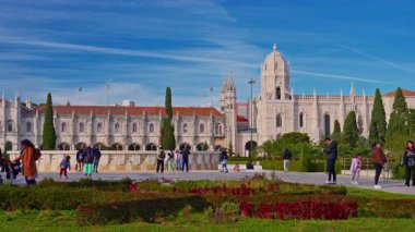 Lizbon, Portekiz, 26 Şubat 2025: Jeronimos Manastırı Praco do Imperio, Lizbon, Portekiz.
