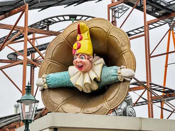 Clownfigur Hoppar Rund Låda Nöjesparken Leopoldstadt Wien — Stockfoto
