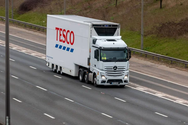 Redbourn Reino Unido Marzo 2023 Tesco Camión Que Viaja Por —  Fotos de Stock