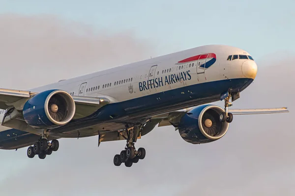 Londýn Velká Británie Května 2023 Boeing 777 British Airways Blíží — Stock fotografie