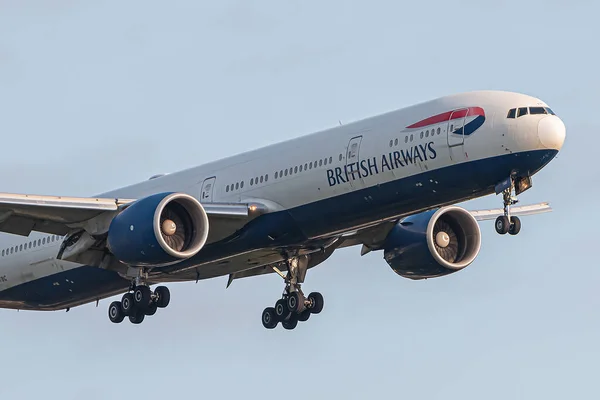 London May 2023 Boeing 777 British Airways Наближається Рано Вранці — стокове фото
