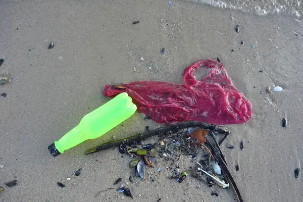 Inquinamento Della Plastica Negli Oceani Concetto Ambiente — Foto Stock