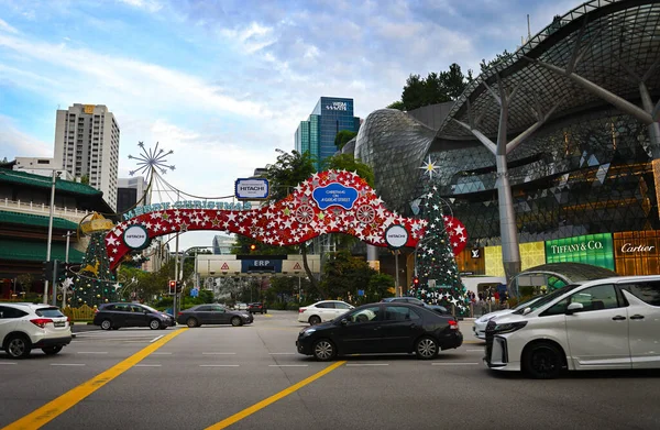 Singapur Dic 2022 Decoración Navidad Singapore Orchard Road Calle Con — Foto de Stock