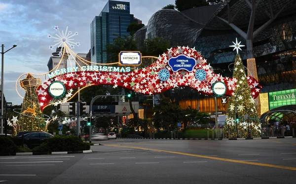 Singapore Dec 2022 Vánoční Ozdoba Singapore Orchard Road Ulice Vánoční — Stock fotografie