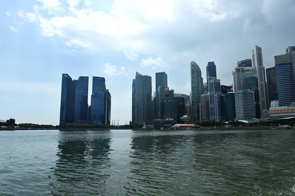 Singapur 2022 Denní Pohled Singapurskou Městskou Stavbu Centrální Obchodní Čtvrť — Stock fotografie