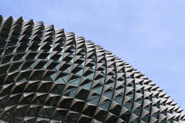 SINGAPORE - 7 Eylül 2023 Singapur Skyline 'ın gündüz görüntüsü. 