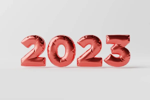 碑文2023年の気球 2022年末の概念 新年を迎えます 3Dレンダリング 3Dイラスト — ストック写真