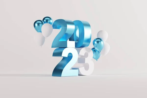 Numer 2023 Nowy Rok Nowy Rok Szczęśliwego Nowego Roku Niebieski — Zdjęcie stockowe
