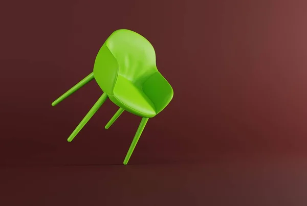 经典风格的椅子 背景是深红色的石灰 简约的概念 现代室内设计 3D渲染 3D插图 — 图库照片