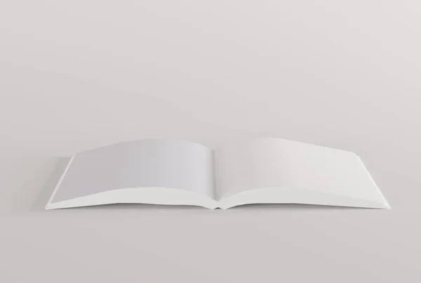Revista Abierta Con Páginas Blanco Concepto Reposición Contenidos Lectura Libros —  Fotos de Stock