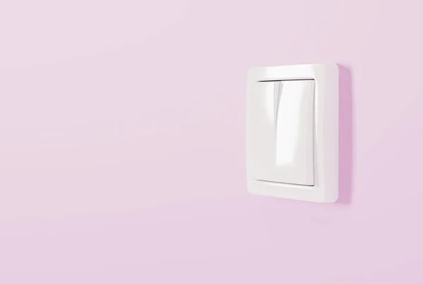 ピンクの背景にライトスイッチ 電気を使う 電気を節約するという概念 3Dレンダリング 3Dイラスト — ストック写真