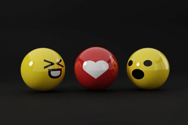 Emoticons Verwenden Emotionen Auszudrücken Social Media Konzept Das Emoticons Unter — Stockfoto