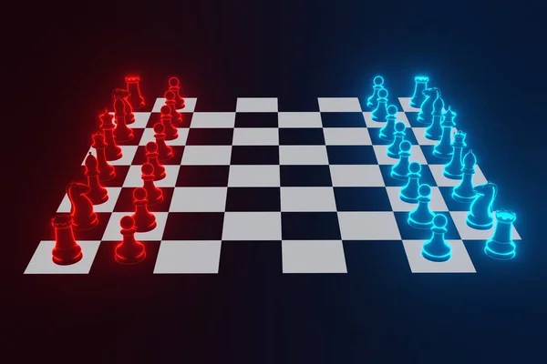 Шахматы Светом Концепция Шахматной Игры Стратегия Планирование Ваших Ходов Шахматная — стоковое фото