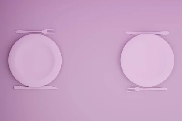 Absztrakt Evőeszközök Rózsaszín Pasztell Színben Rózsaszín Pasztell Háttérrel Étel Felszolgálásának — Stock Fotó