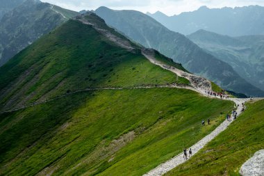 Tatra Dağları manzarası çok güzel. Yukarıdan dağların manzarası. Yüksek dağ manzarası.